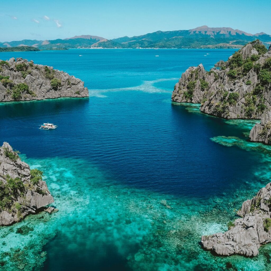 seascape in Coron, Palawan that shows of the archipelago's natural wonders.
